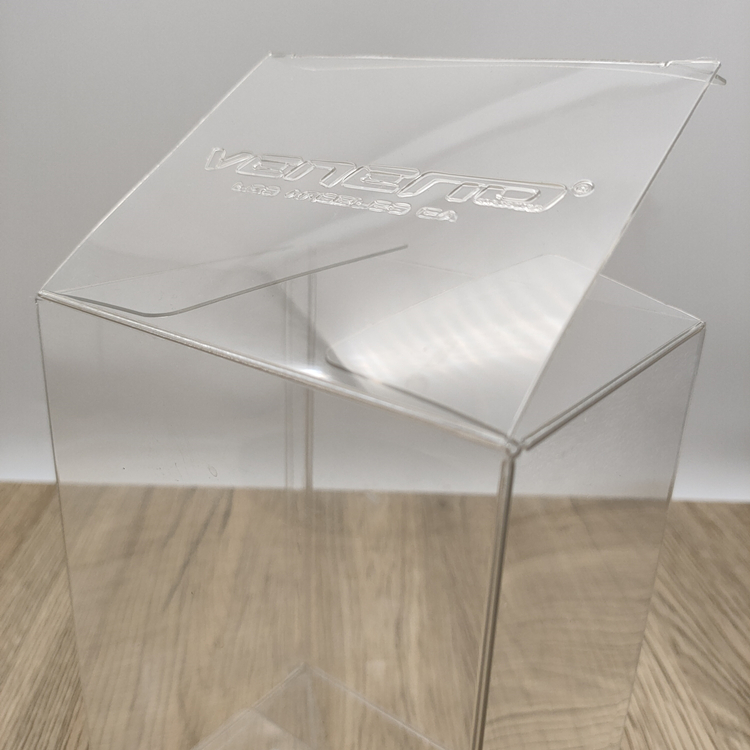 Clear Plastic Packaging Box for Toy Retail Display with Auto Lock Bottom, Snap Top and Embossed Logo, Custom OEM