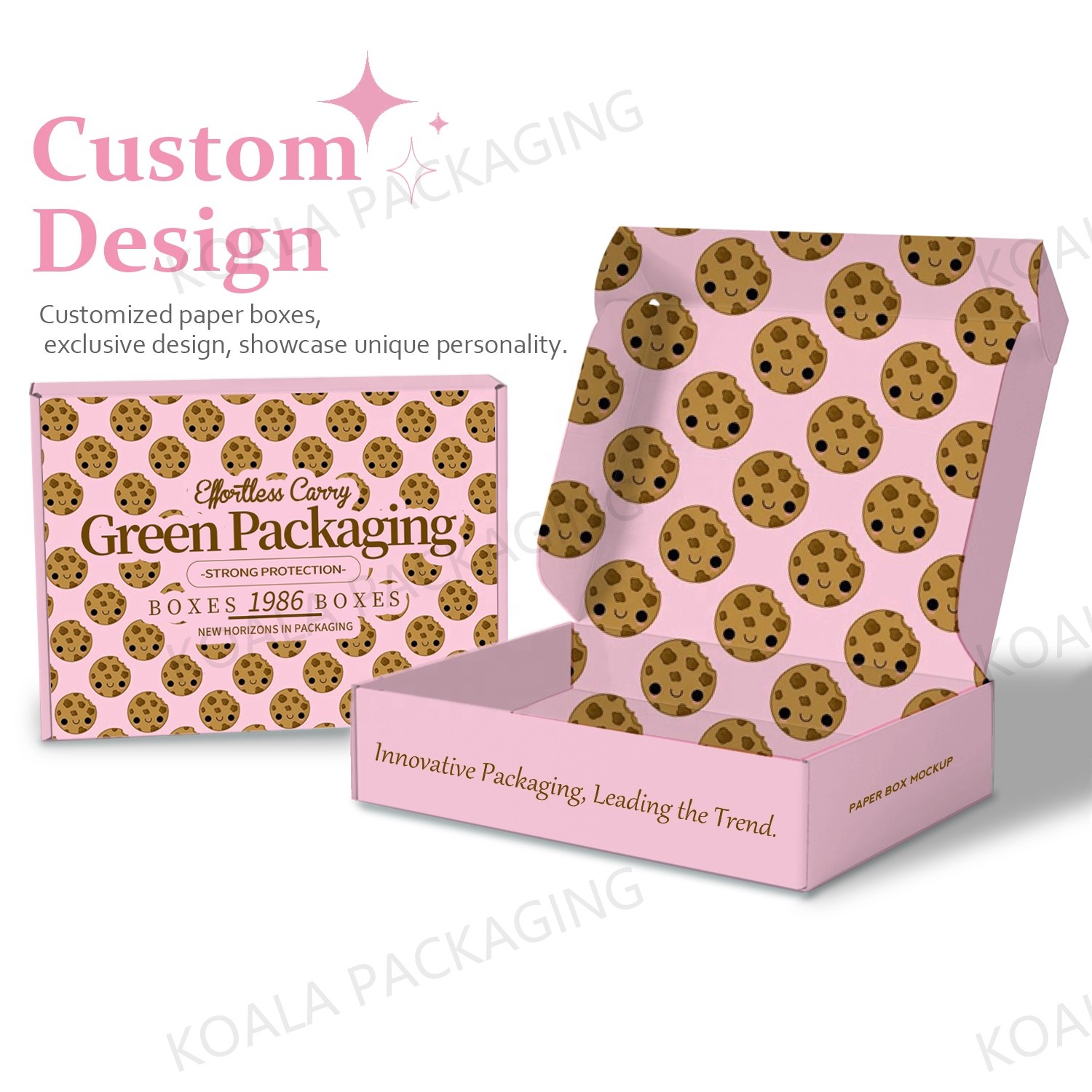 Recycled Custom Printed Food Grade Sliding Drawer Open Paper Cardboard Sweet Pastel Cookie Packaging Boxes Package With Dividers
