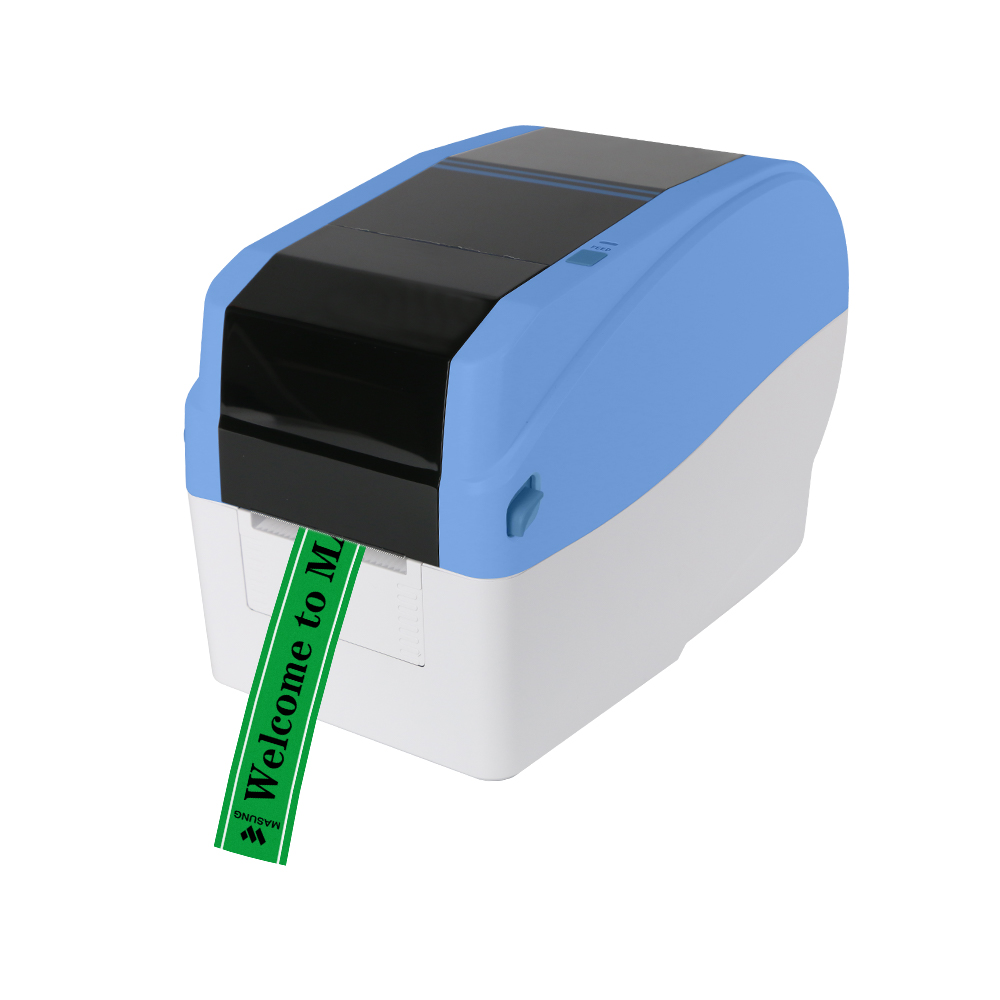 MASUNG Thermal Transfer Printer 300dpi Label Printer High Resolution Label Printing with Stain Ribbons