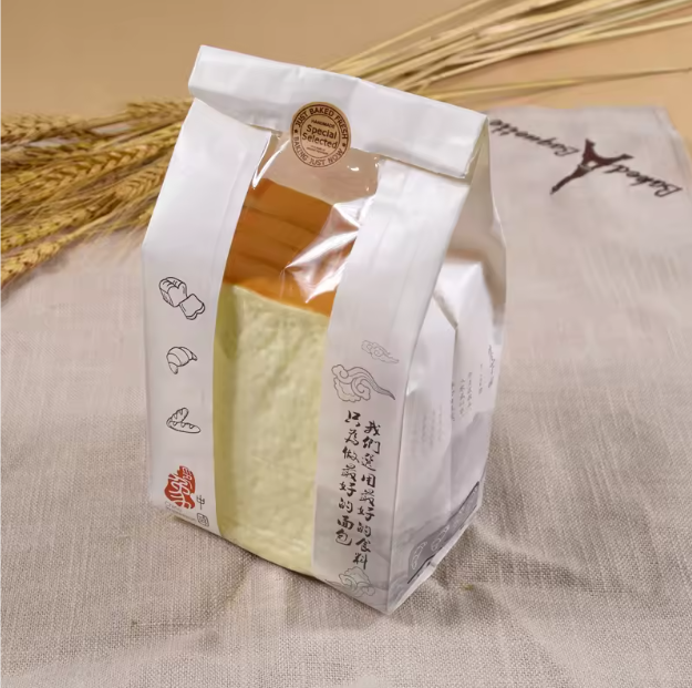 Custom Printed Kraft Paper Plastic Packaging Bags Transparent window Food Grade Heat-Sealable Oil-Proof Standing Pouches
