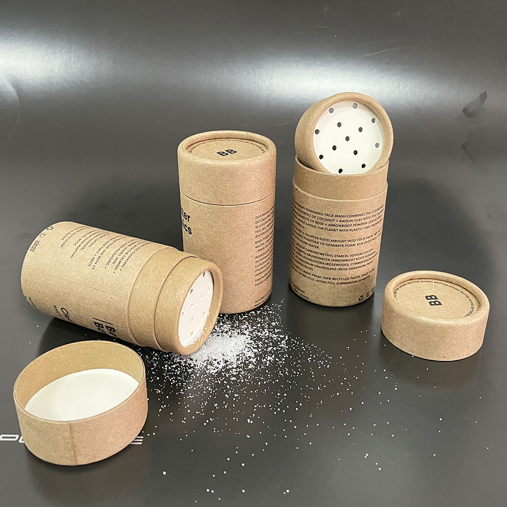 Wholesale Biodegradable Custom Printed Food Grade Kraft Tea Canister Eco Friendly Loose Leaf Tea Storage Packaging Container