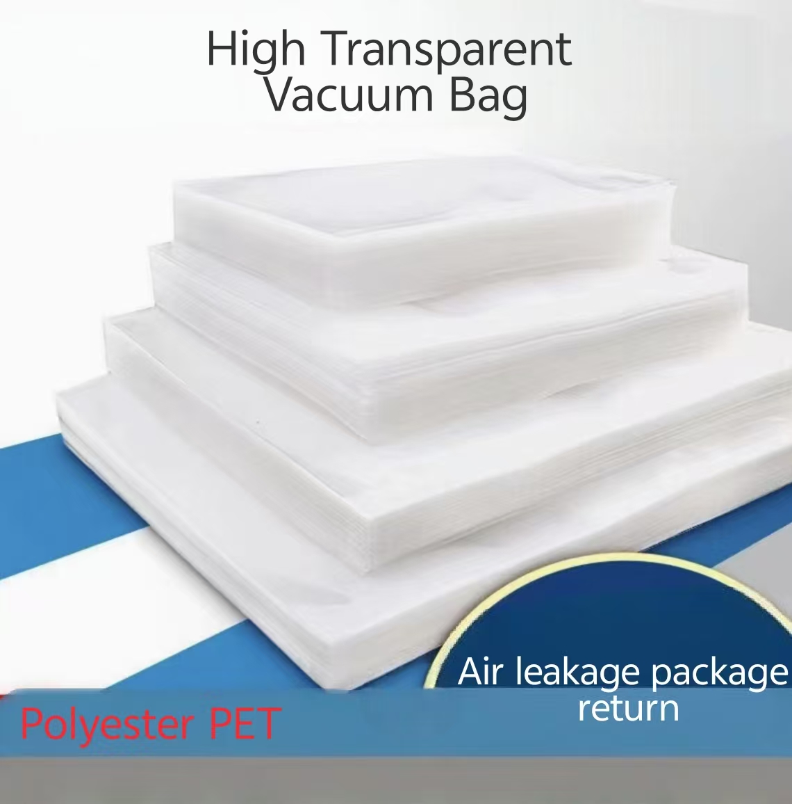 Food Grade PET Recyclable Vacuum Bags Commercial Gravure Printed Zipper Top Packaging Bags with Custom Printing
