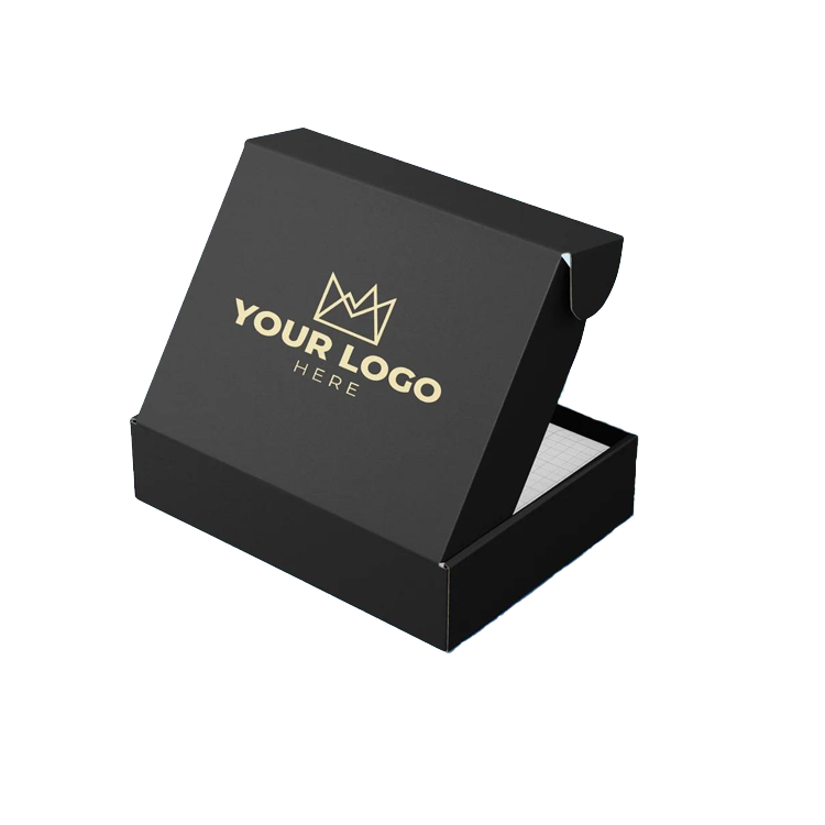 High Quality Black Corrugated Shipping Box Customised Foldable for E-commerce UV Coating Recycled Materials for Socks Fur Gifts