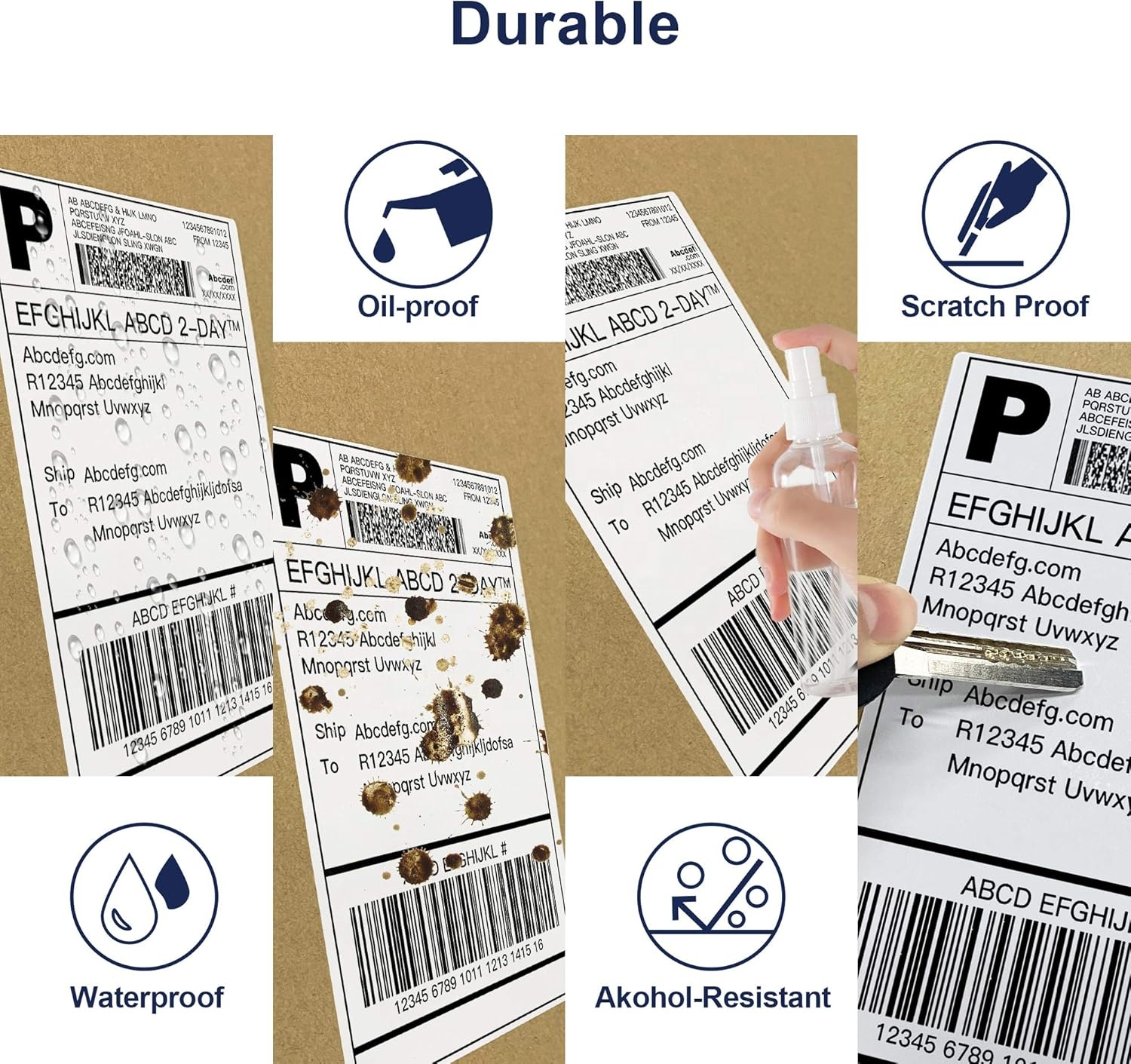 High-quality 4x6 shipping label printer with perforated direct thermal labels, for warehousing and logistics