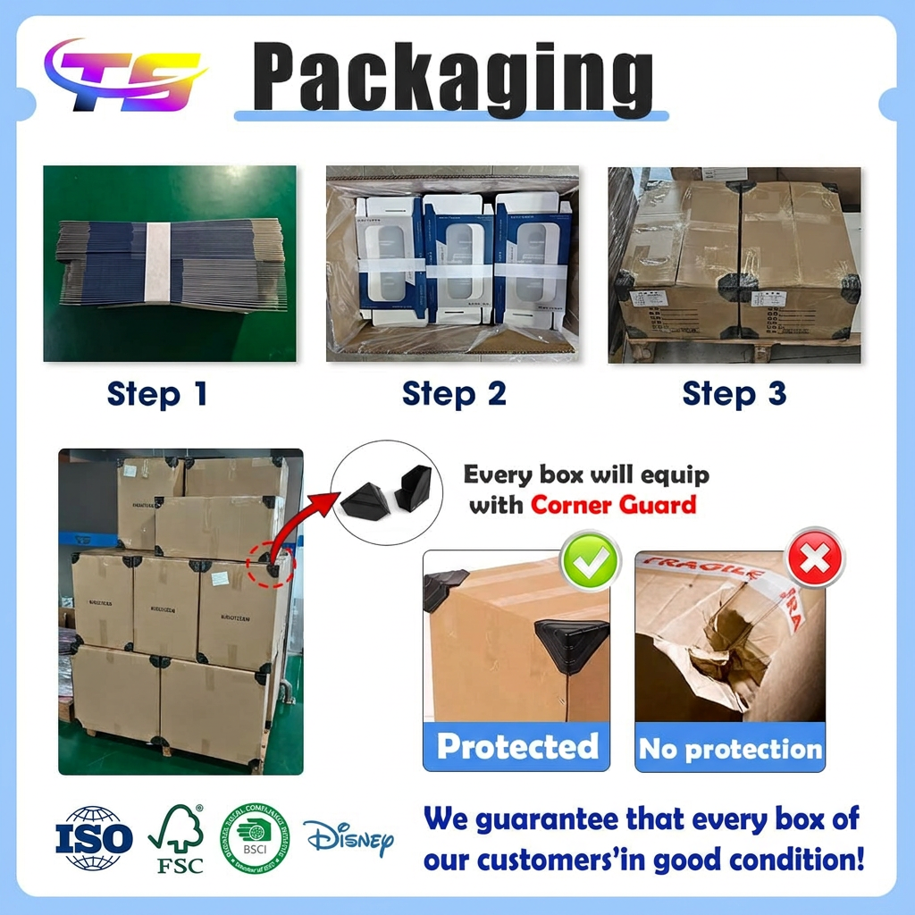 Custom Logo Printed Clear PET Plastic Folding Box Transparent Gift Packaging Retail Display Case With Euro Hanging Hole