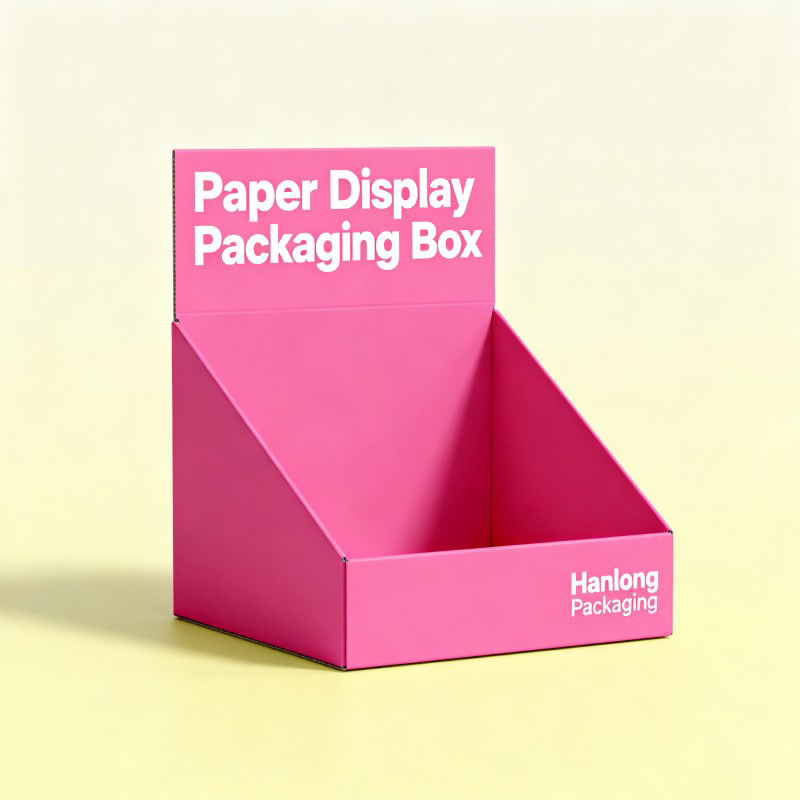 Custom Retail Kraft Paper Folders Display Packaging Box with Varnishing Recyclable POS Corrugated for Promotion
