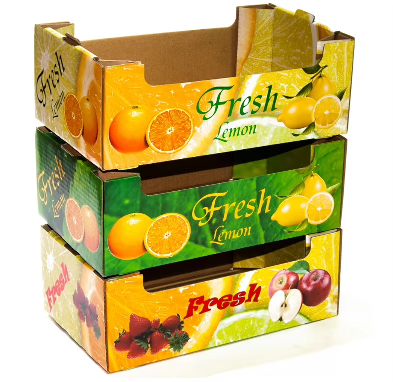 RDY Waxed Moisture Proof Customize Folding Cucumber Fruit Vegetable Cherry Food Lettuce Tomato Paper Corrugated Packaging Box