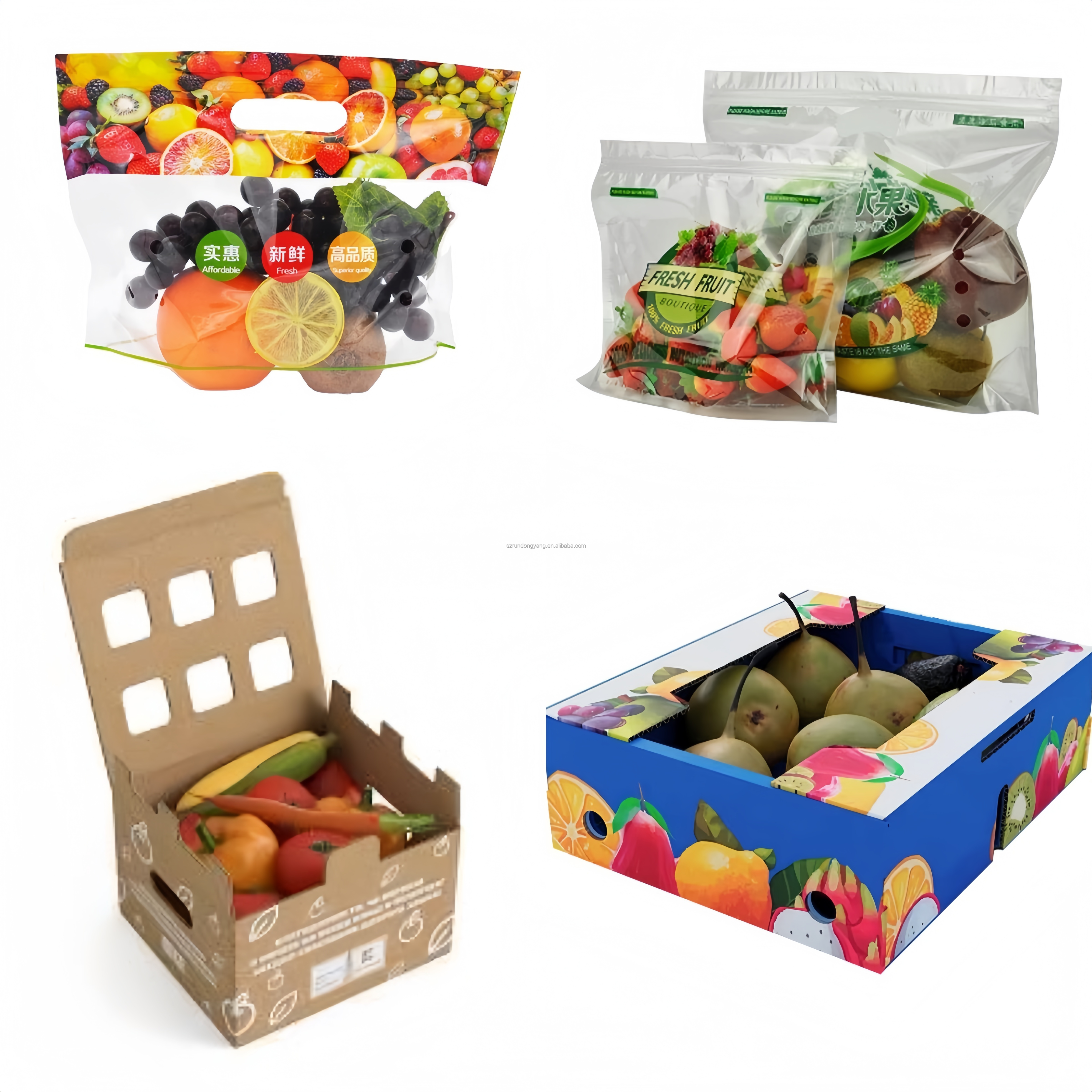 RDY Waxed Moisture Proof Customize Folding Cucumber Fruit Vegetable Cherry Food Lettuce Tomato Paper Corrugated Packaging Box