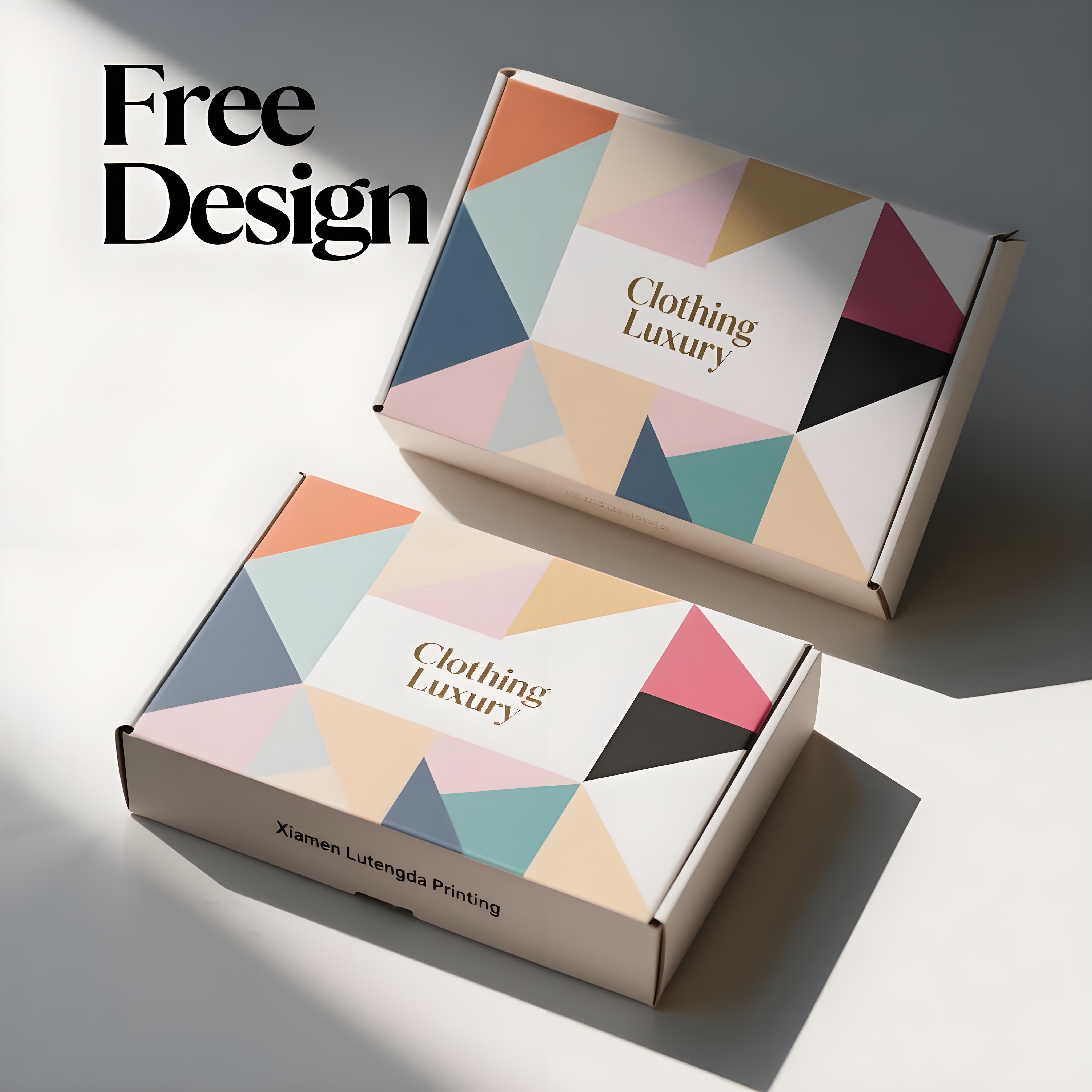 Branded Custom Print Coloured Corrugated Cardboard Shipping Postage Mailing Boxes Luxury Clothing Box Packaging with Custom logo