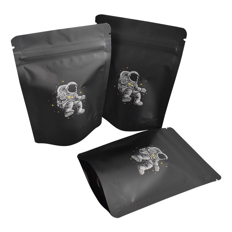 Custom Printed Resealable Ziplock Stand Up Pouch Aluminum Foil Black Plastic Packaging Smell Proof 3.5g 3.5 Mylar Bags With Logo