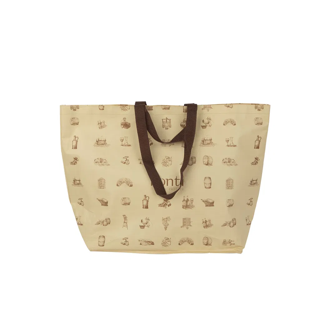 Laminated PP Woven Shopping Grocery Tote Bag View 1