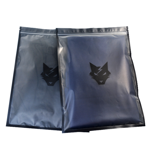 Custom Printed Biodegradable Recycled Package Bag Black Matte Frosted Zipper Ziplock Plastic Packaging Bags For Clothing Garment