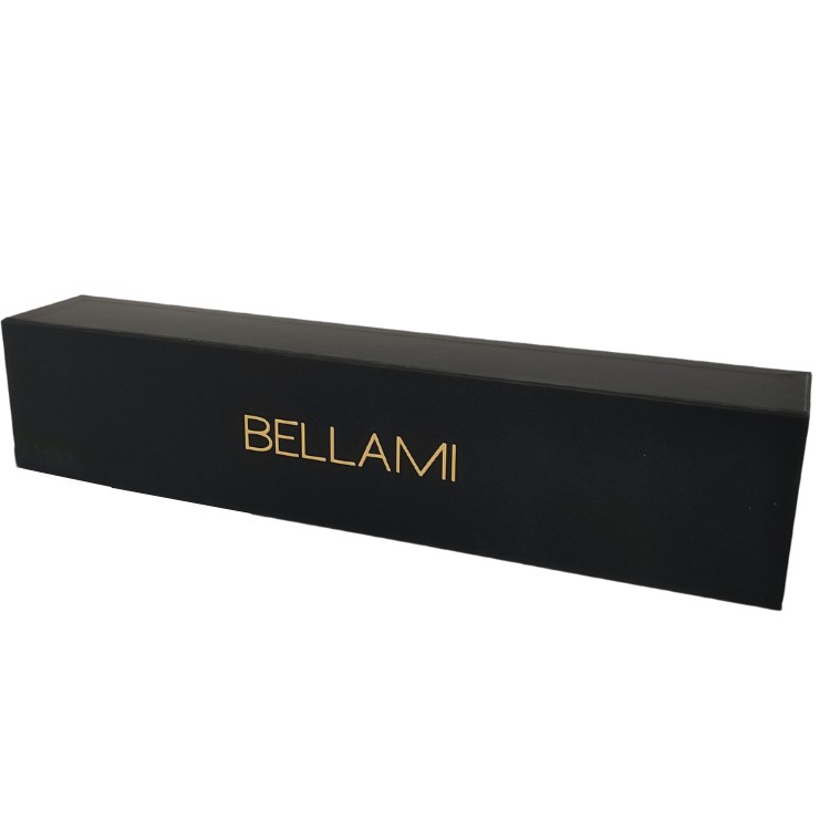 Wholesale Premium Matt Luxury Cardboard Packaging Box for Wig Hair Extensions Custom Logo Black Rectangle with Printed Pattern