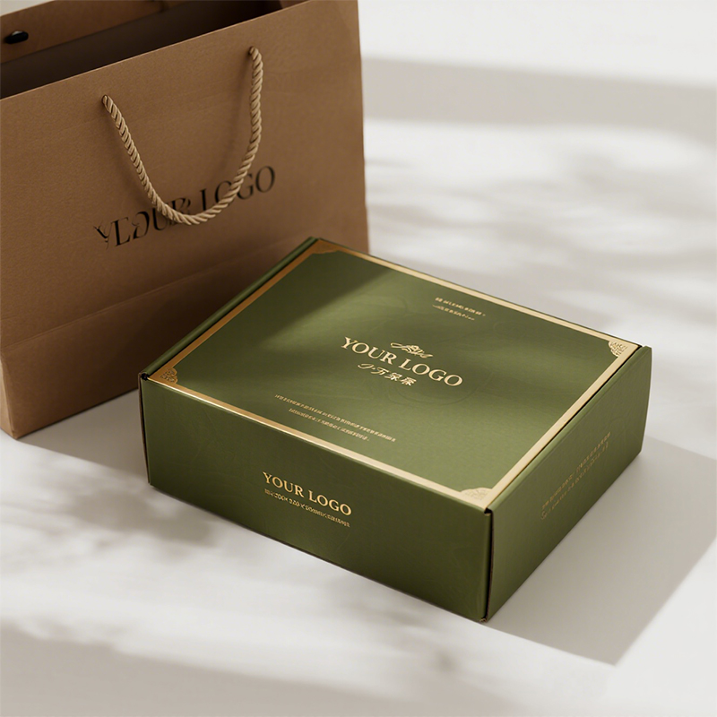 Nova Factory Customized Size Logo Wholesale Printed Green Small Mailing Shipping Paper Cardboard Corrugated Packaging Boxes