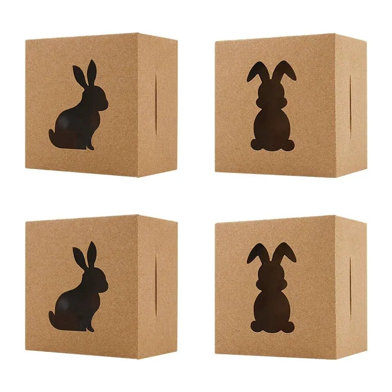 Recyclable Rigid Corrugated Board Easter Bunny Birthday Gift Box Window Customizable Logo/Graphic Design Matte Finish Custom