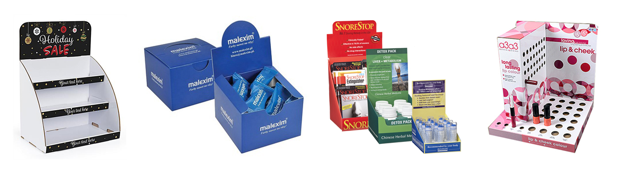 Point of Sale Corrugated Paper Cardboard Tabletop Display Stand Box
