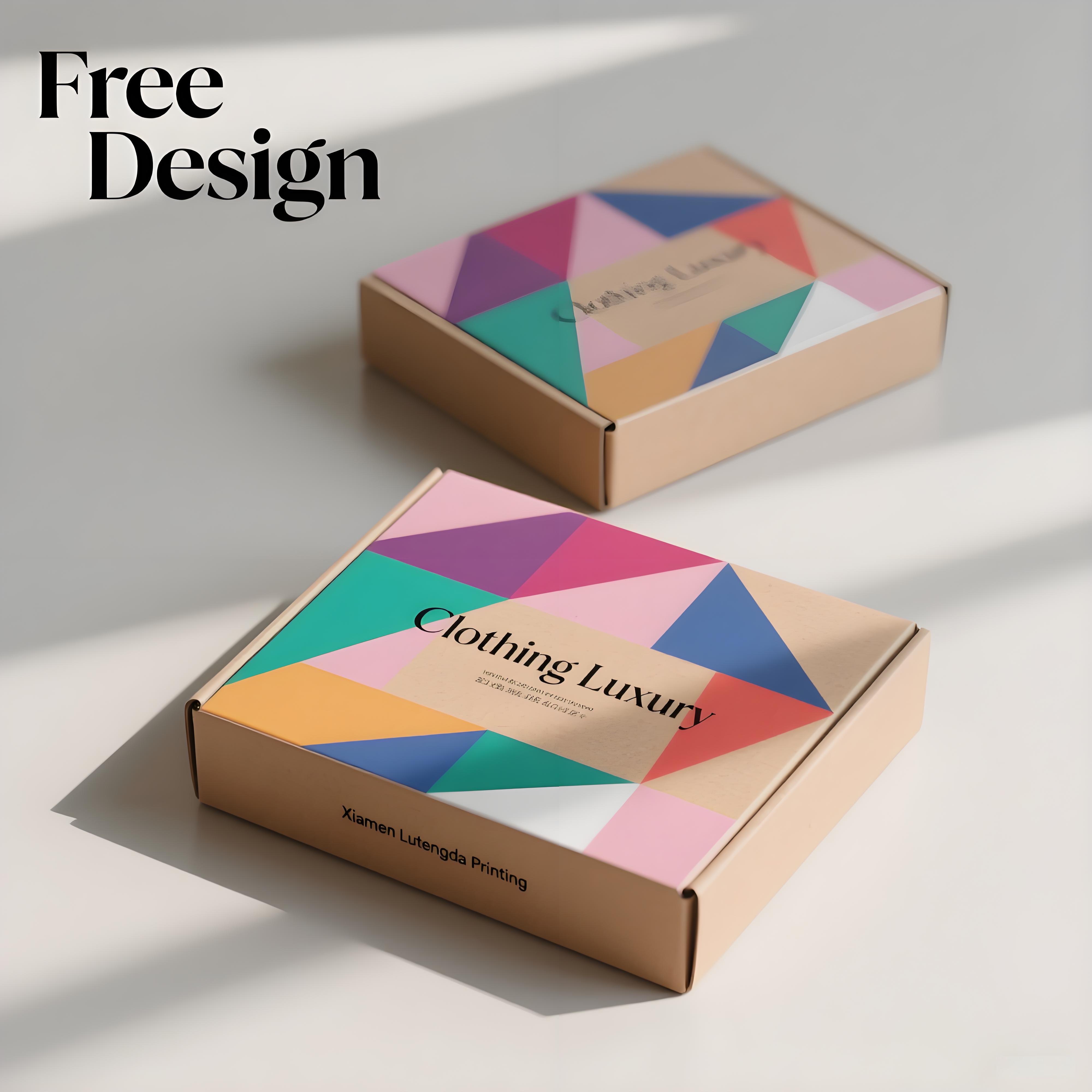 Branded Custom Print Coloured Corrugated Cardboard Shipping Postage Mailing Boxes Luxury Clothing Box Packaging with Custom logo