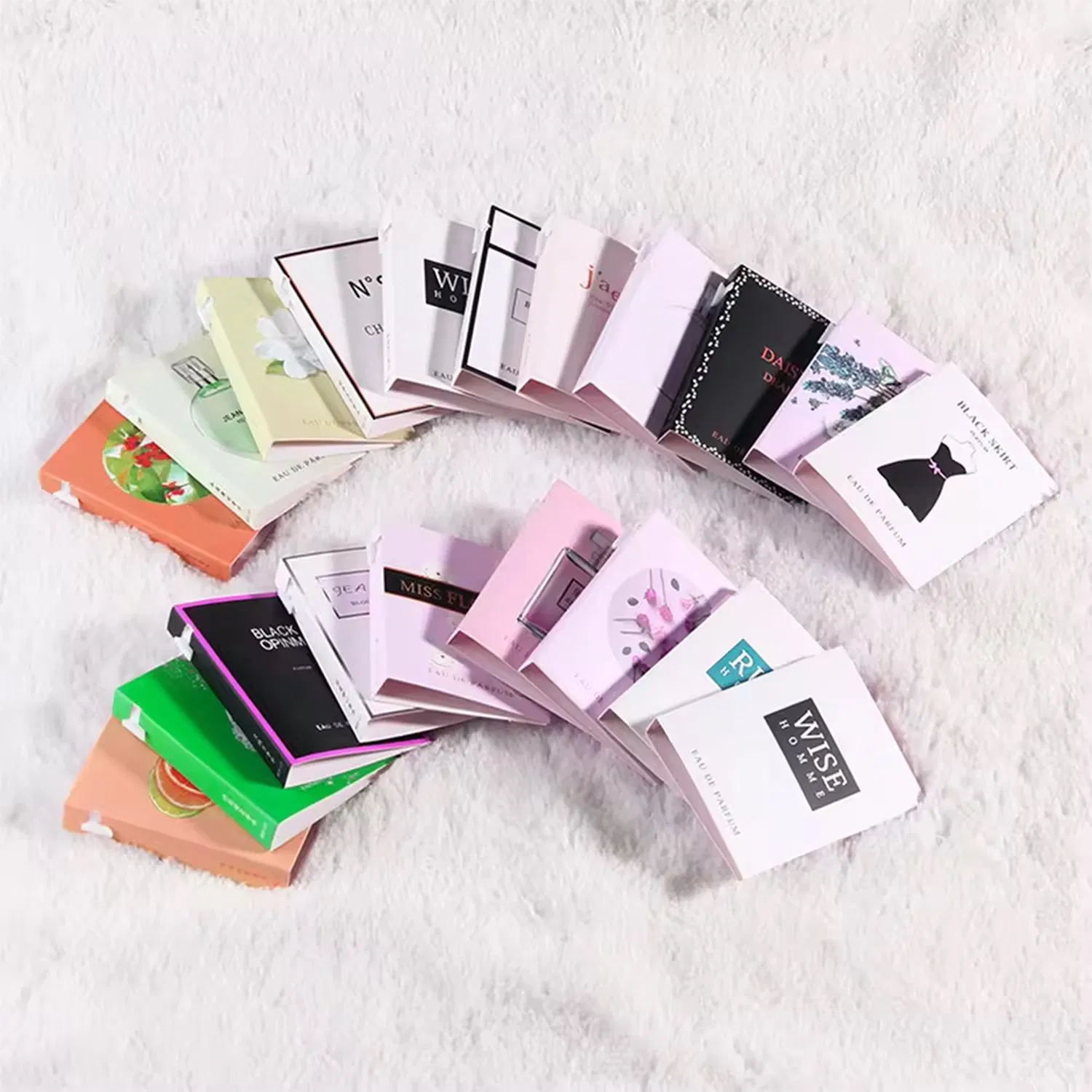 Perfume Cosmetics Sample Packaging Folding Card 2ml 5ml Holding Card Customized Printing