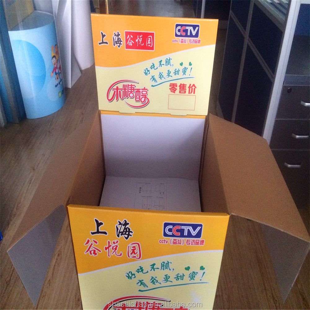 Custom Eco-friendly Supermarket PDQ Display Cardboard Box Custom Color Logo for Counter Top POS Retail Store Shopping Showcase