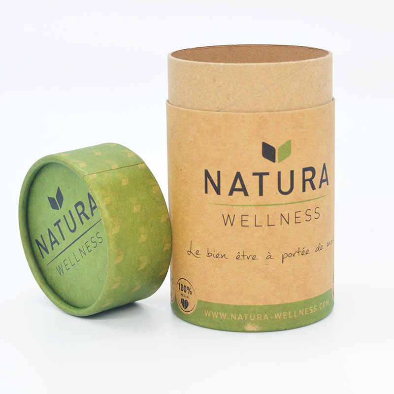 Wholesale Biodegradable Custom Printed Food Grade Kraft Tea Canister Eco Friendly Loose Leaf Tea Storage Packaging Container