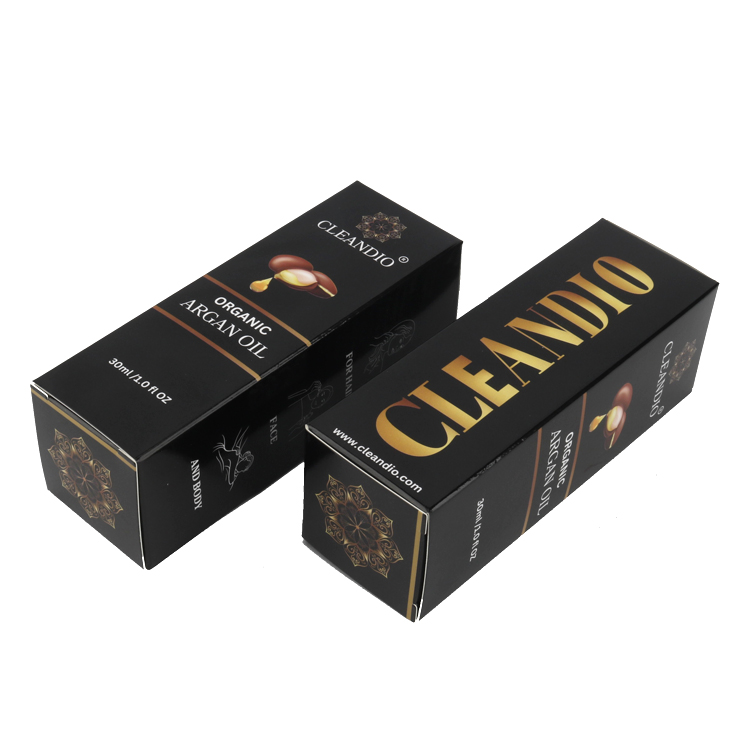 Personalized Custom Black Product Paper Card Box Printed Logo Essential Oil Packaging Boxes