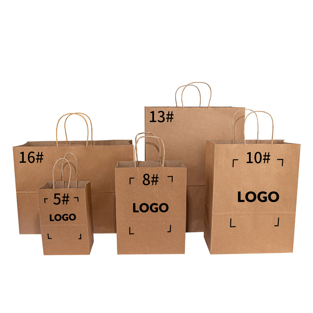 Biodegradable Color Kraft Paper Bag Takeaway Bag Rectangular for Coffee Milk Tea Food Paper Bag Customized Size