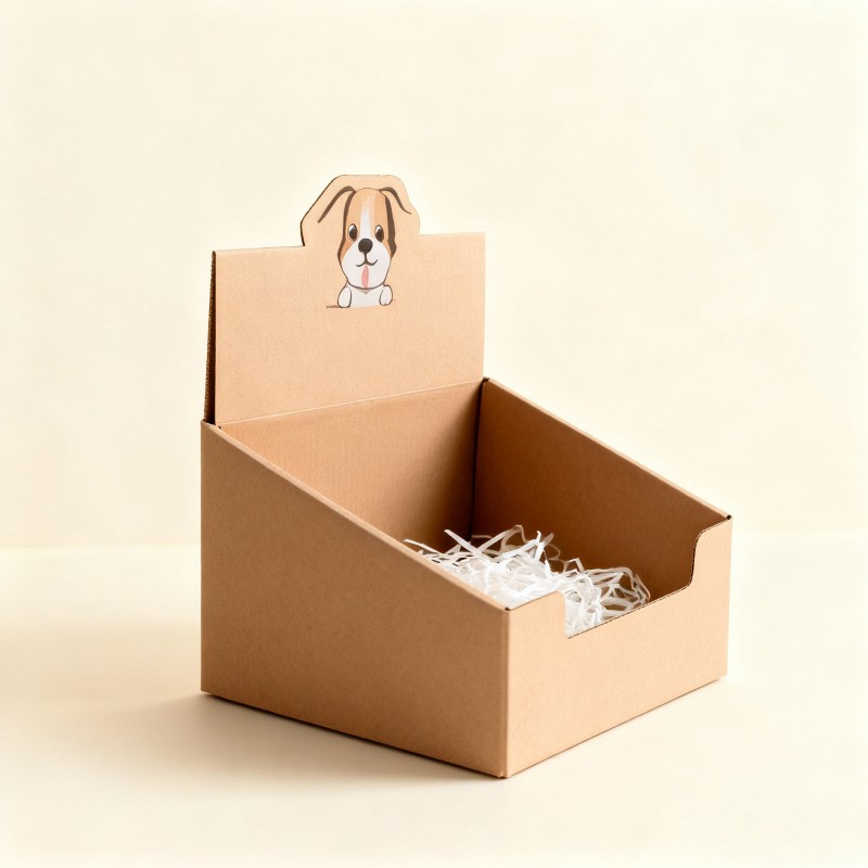 Custom Retail Kraft Paper Folders Display Packaging Box with Varnishing Recyclable POS Corrugated for Promotion