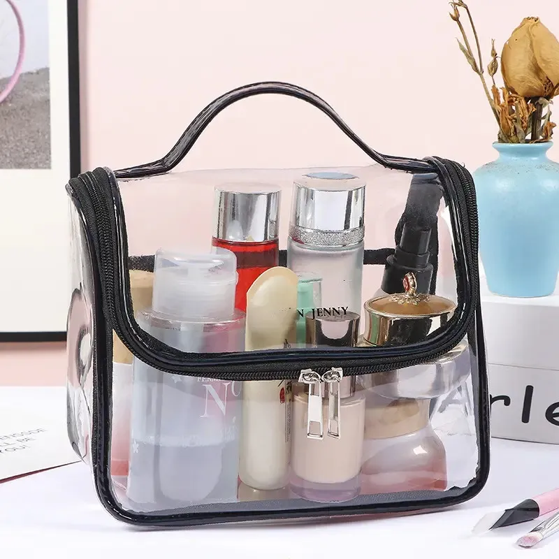 Clear PVC TPU Customizable Large Capacity Makeup Bag - Usage Display