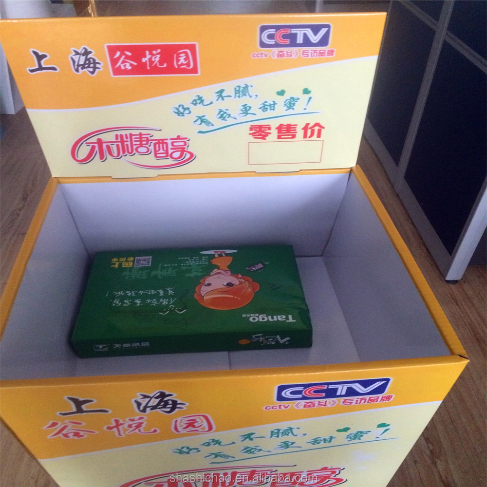Custom Eco-friendly Supermarket PDQ Display Cardboard Box Custom Color Logo for Counter Top POS Retail Store Shopping Showcase