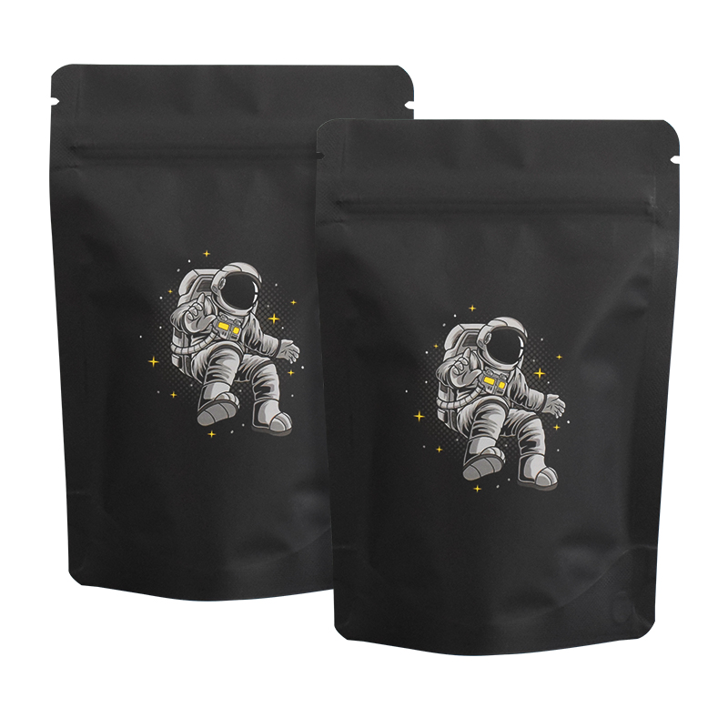 Custom Printed Resealable Ziplock Stand Up Pouch Aluminum Foil Black Plastic Packaging Smell Proof 3.5g 3.5 Mylar Bags With Logo
