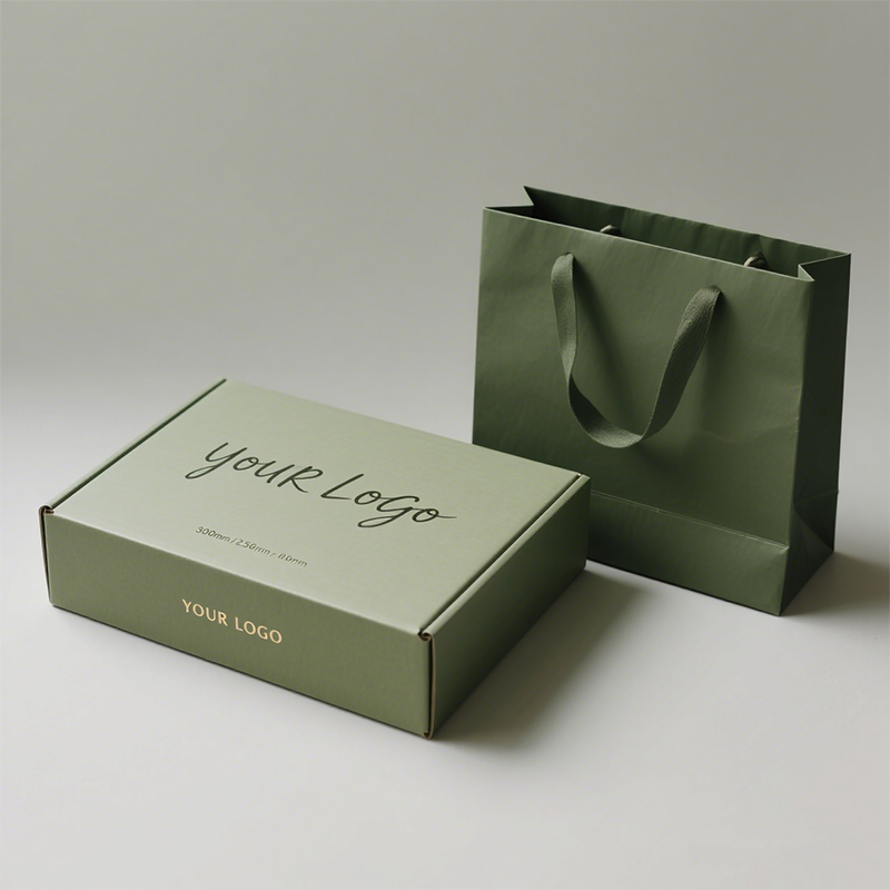 Nova Factory Customized Size Logo Wholesale Printed Green Small Mailing Shipping Paper Cardboard Corrugated Packaging Boxes