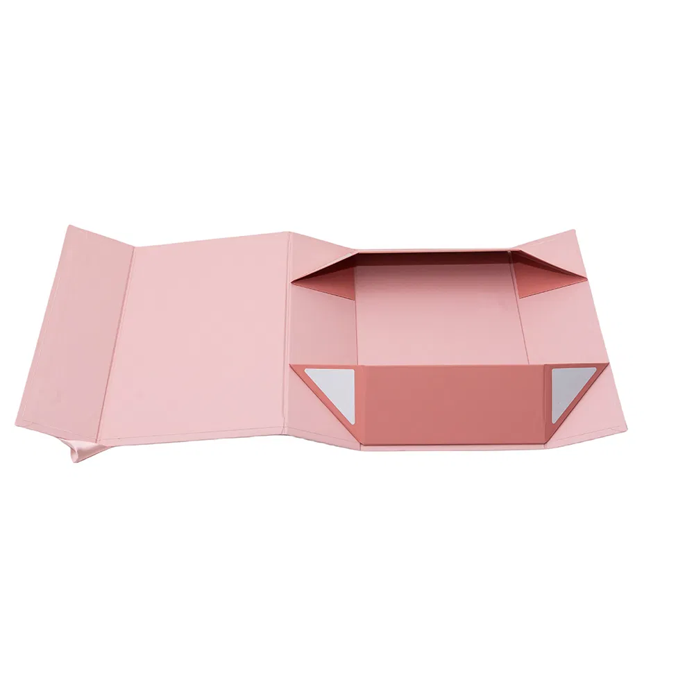 Wholesale Luxury Premium Pink Ribbon Folding Carton Jewelry Cosmetic Gift Packaging Box