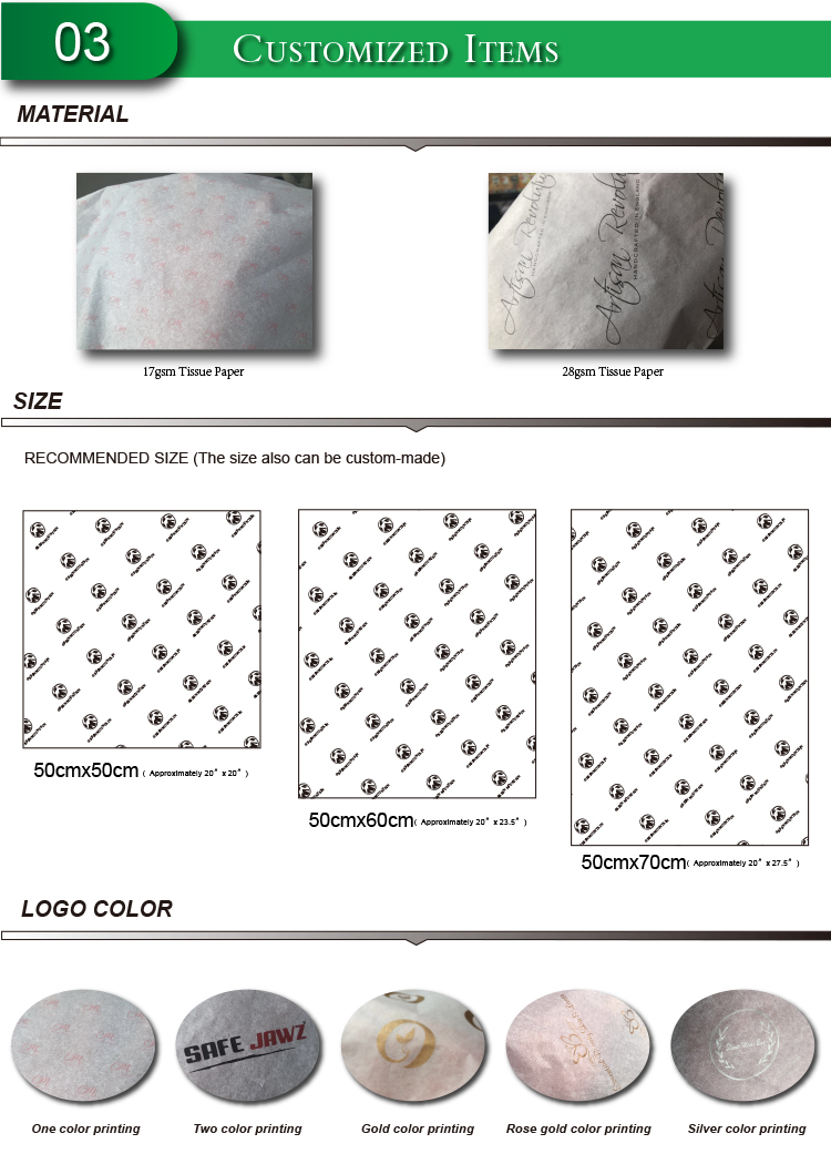 Customized Tissue Paper Options