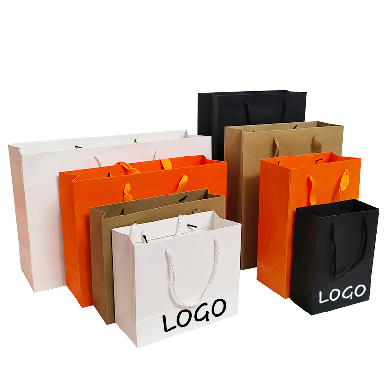 Custom Paper Shopping Bag with Logo Luxury Rope Handle Manufacturer Custom Paper Shopping Bag