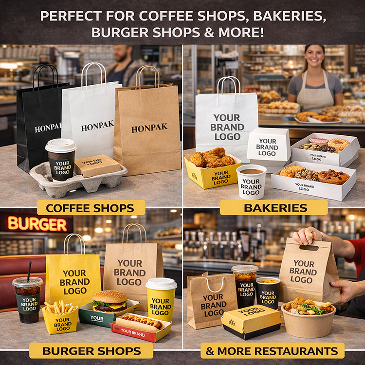 Fries Burger Boxes Custom Packaging Fast Food Chicken Hamburger Hot Dog Takeaway Paper Container Paper Food Boxes HONPAK