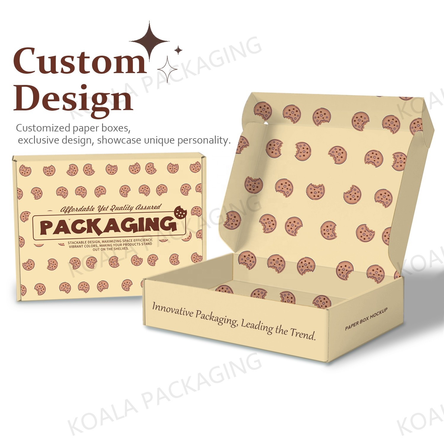Recycled Custom Printed Food Grade Sliding Drawer Open Paper Cardboard Sweet Pastel Cookie Packaging Boxes Package With Dividers