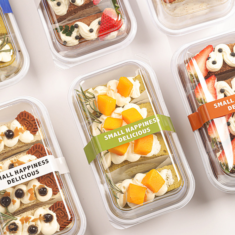 Cake Roll Rectangular Packaging Box, Swiss Roll, Towel Roll Dessert Baking Pastry Transparent Plastic Packaging Box