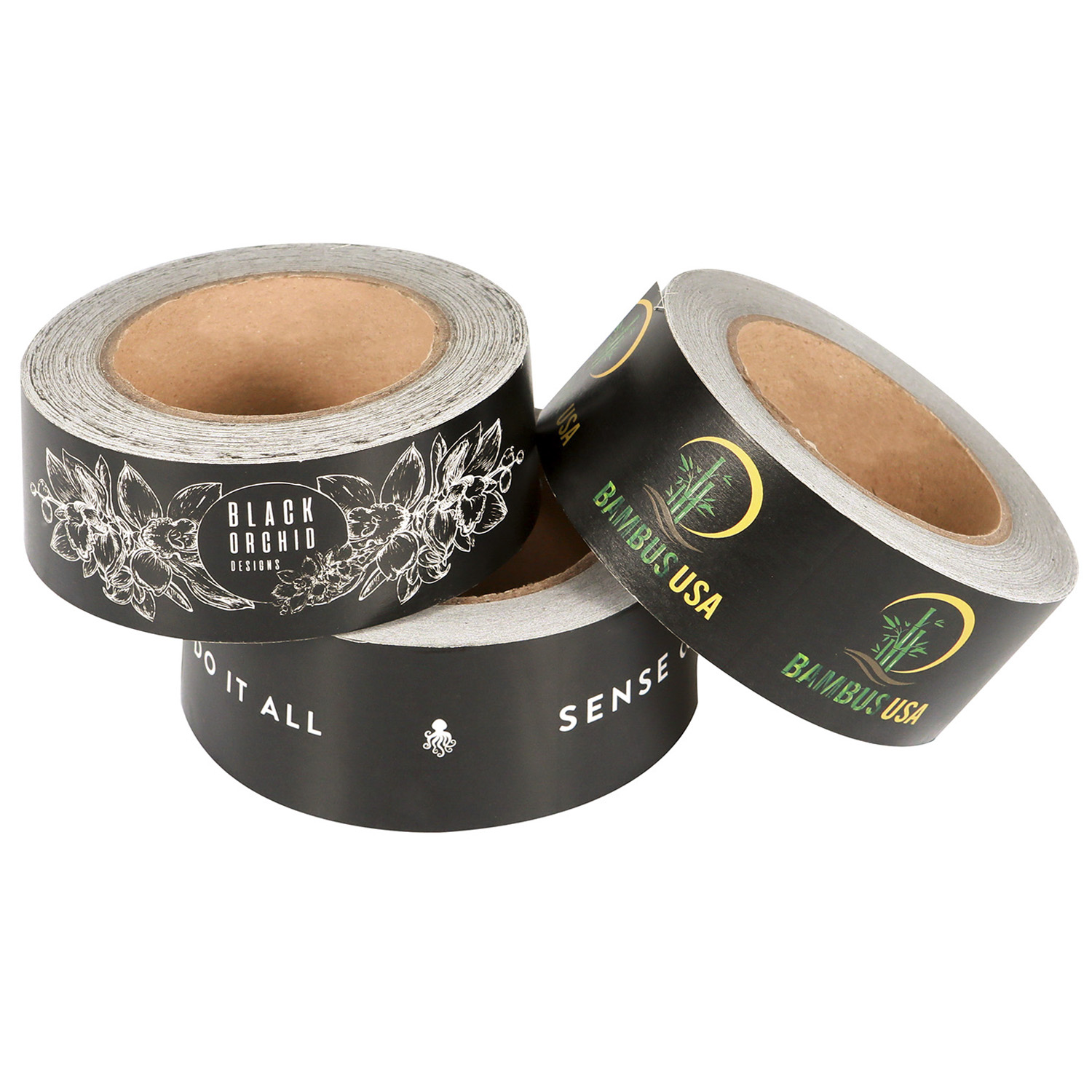 Custom Printed Packaging With logo Fiberglass Gummed Tape Eco-friendly Water Activated Reinforced Kraft Paper Tape