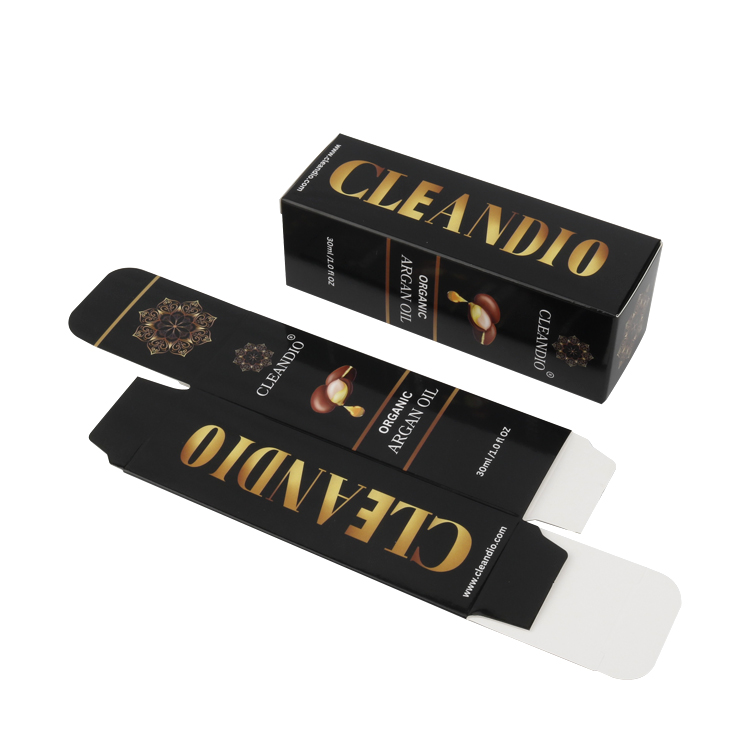Personalized Custom Black Product Paper Card Box Printed Logo Essential Oil Packaging Boxes