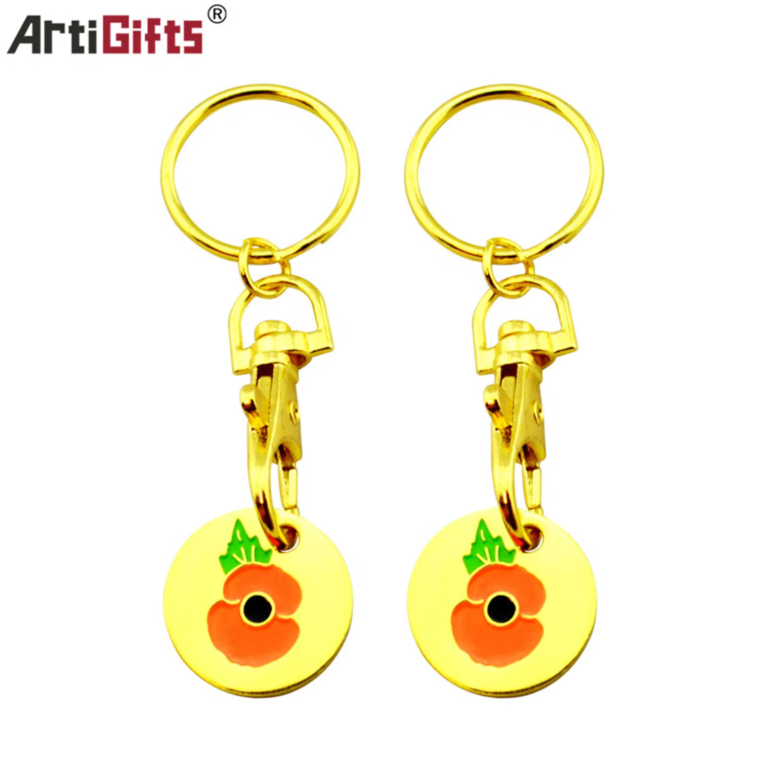 Promotional Customer Logo Trolley Coin Key Tag