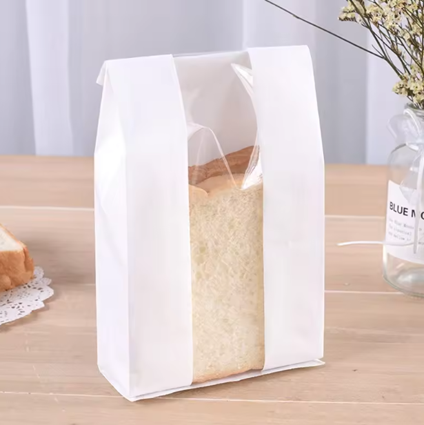 Custom Printed Kraft Paper Plastic Packaging Bags Transparent window Food Grade Heat-Sealable Oil-Proof Standing Pouches