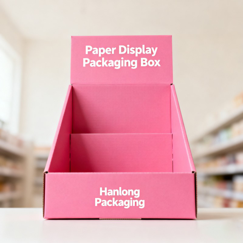 Custom Retail Kraft Paper Folders Display Packaging Box with Varnishing Recyclable POS Corrugated for Promotion