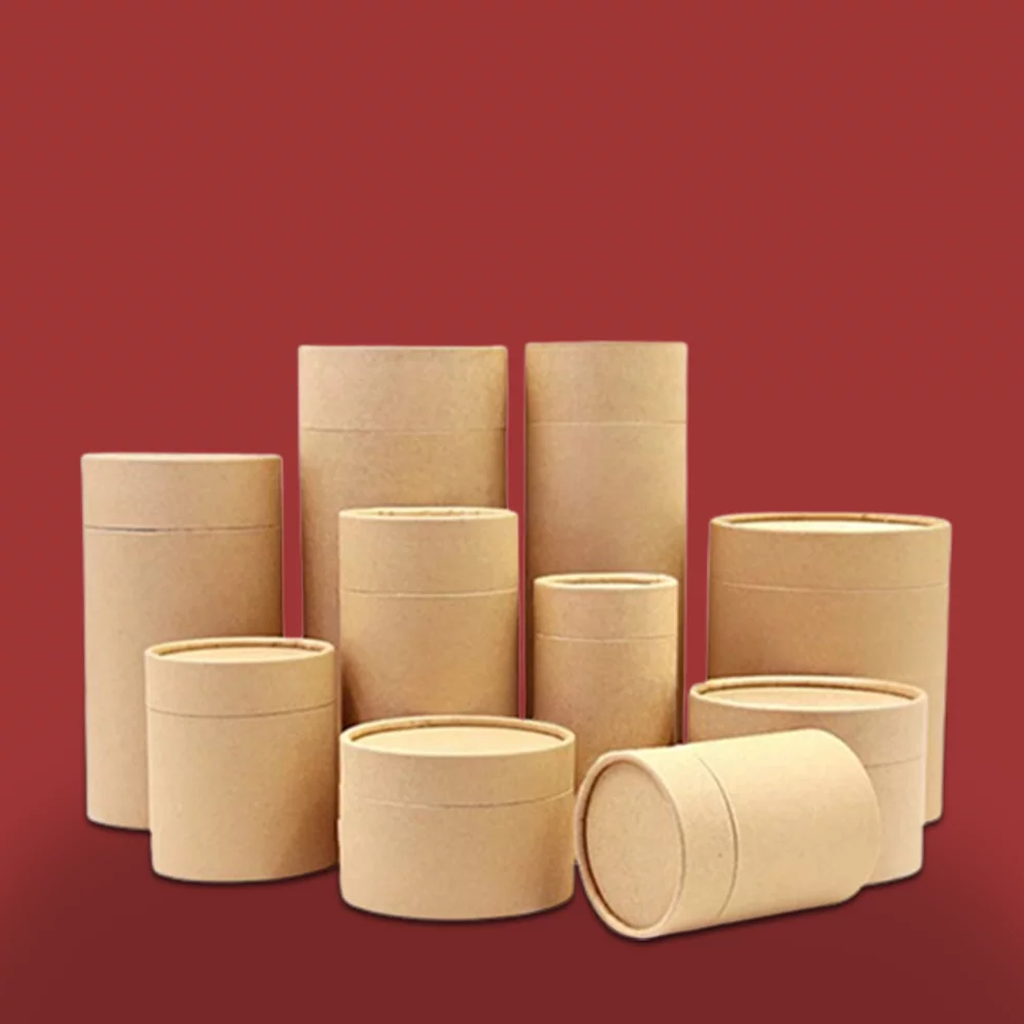 Custom Brand Alphabet American Brown Tone Paperboard Packaging Cigar Case Round Box for Retail Counter