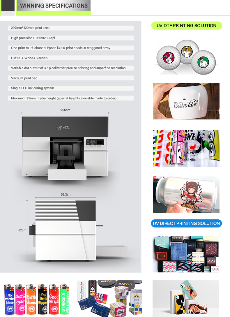 Superb Quality MT UV DTF Roll to Roll Label Printer A3 Size Sticker Machine Label Printing Machine