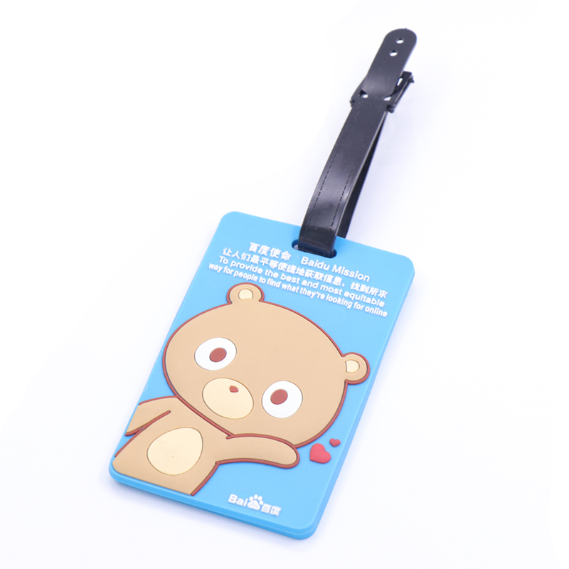 Factory Custom Made 3D PVC Promotional Gift Manufacturer Customized Soft Plastic Baggage Case Label Promotion Present Bespoke Rubber Company Logo Luggage Tag