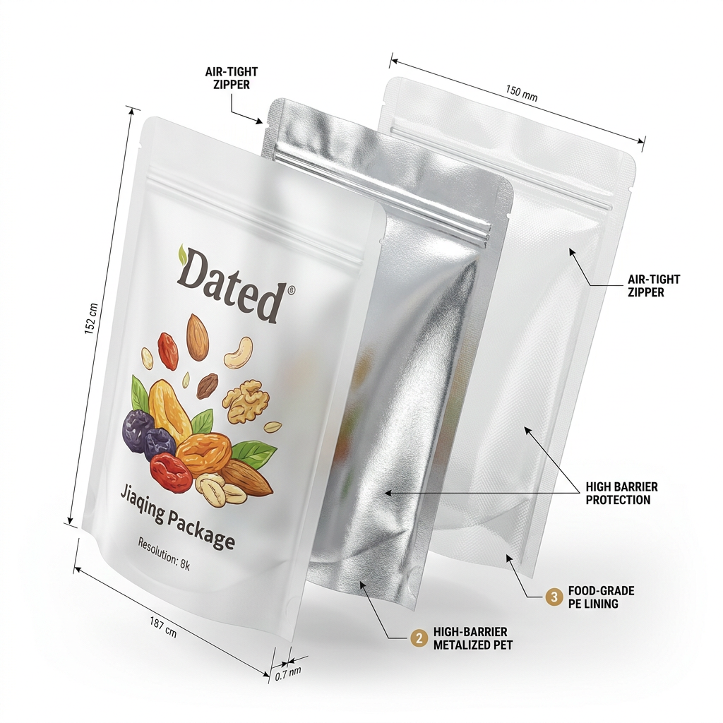 Custom Printed Plastic Foil Zipper Stand up Pouch Resealable Stand-up Packing Pouch Mylar Pouch for Nut Peel Packaging