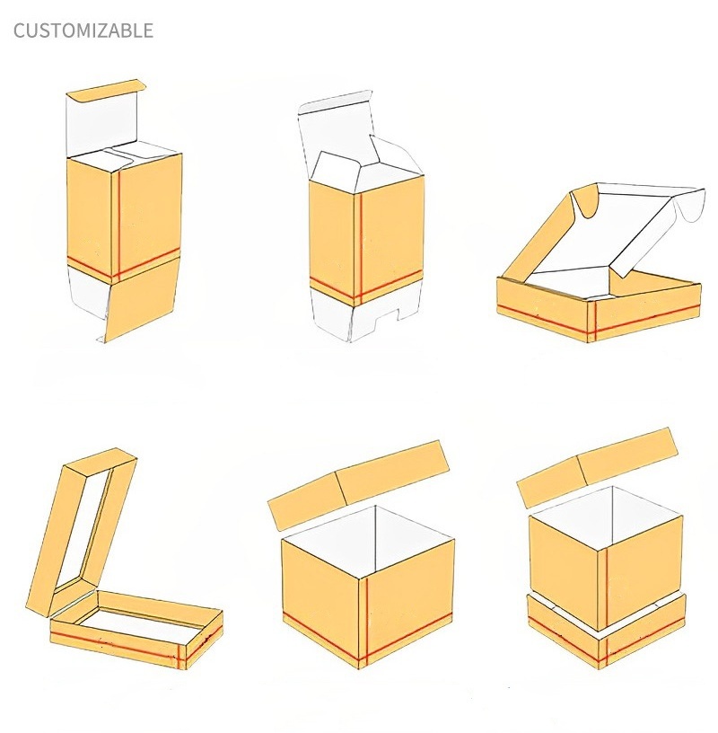 Baoren Flip-top Packaging Paper Box Double-sided Printed Corrugated Mask Airplane Paper Thickened Folding Color Box With Logo