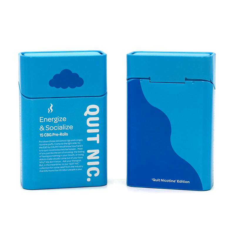 Metal Box Packaging Tin Packaging Metal Box Tin Metal Custom Rectangular Cigarette Tin Box Tobacco In Case With Hinged Lid