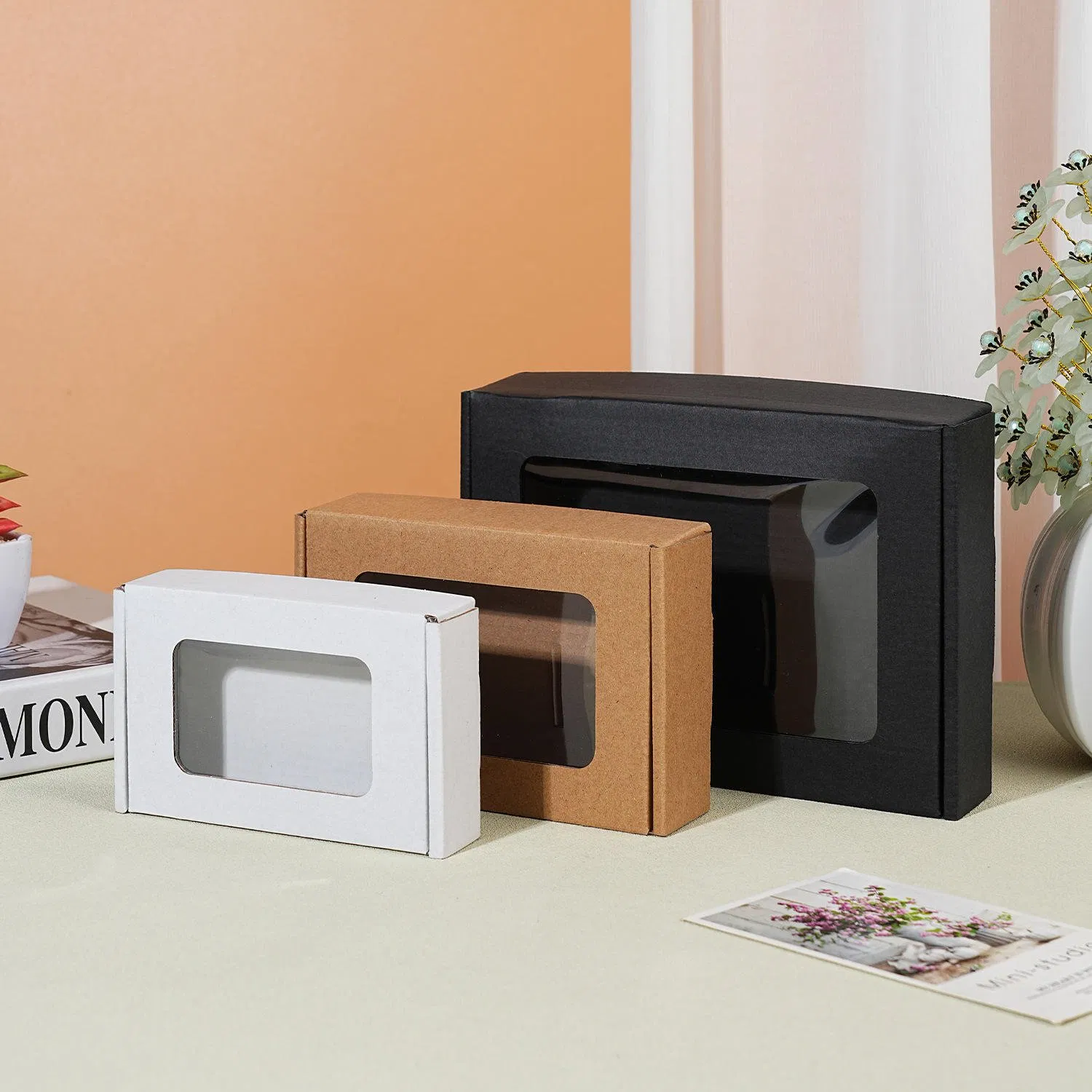 Custom Kraft Cardboard Window Box Printing with Embossing