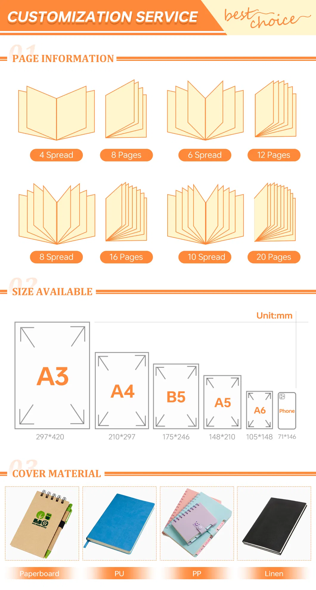 Customizable A3/A4/A5 Single Page Flyer Book Coated Paper Digital Printing Color Design Manual Packaging Instructions Cardboard